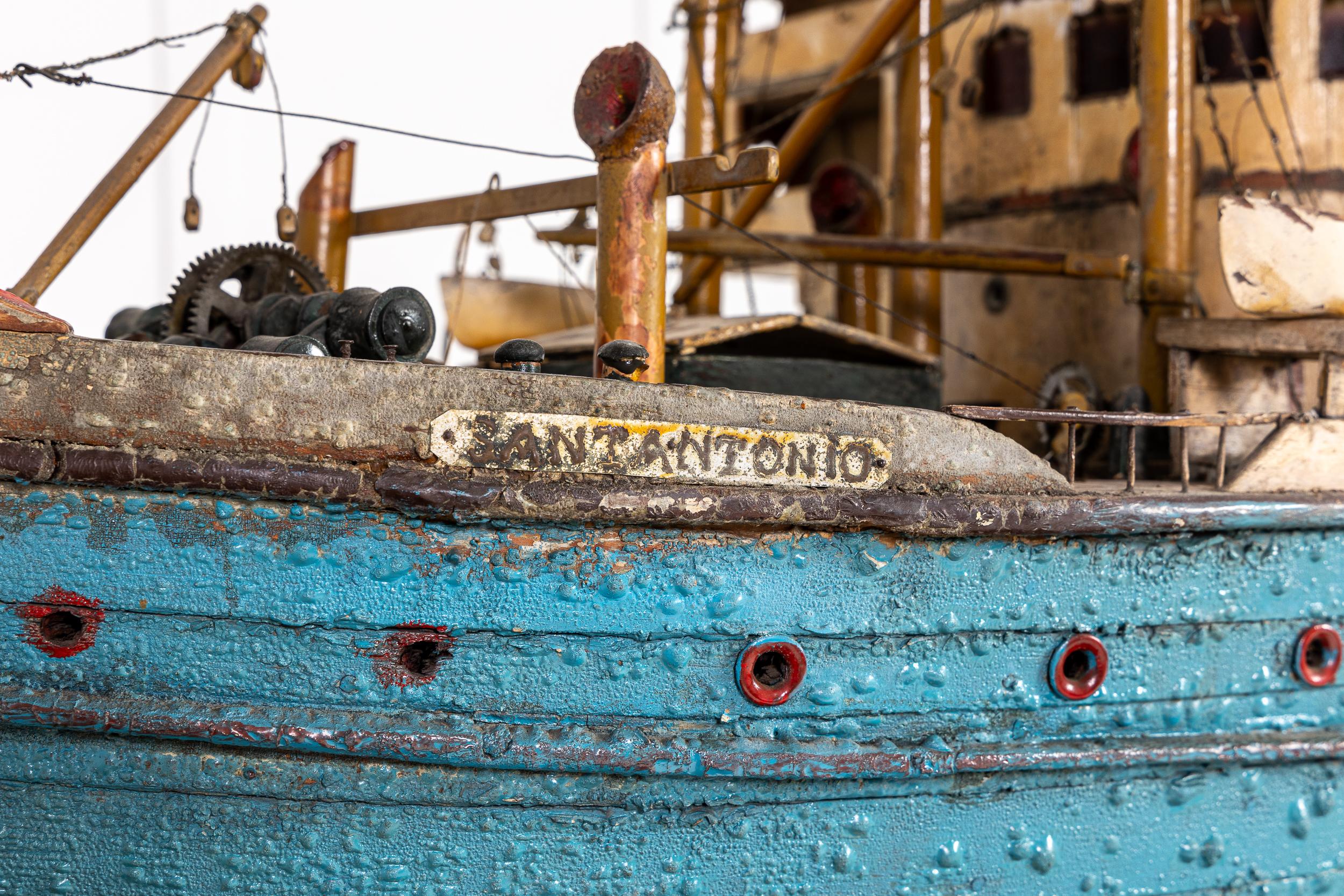 Modèle de bateau à vapeur de Sant'Antonio du début du 20e siècle en vente 3