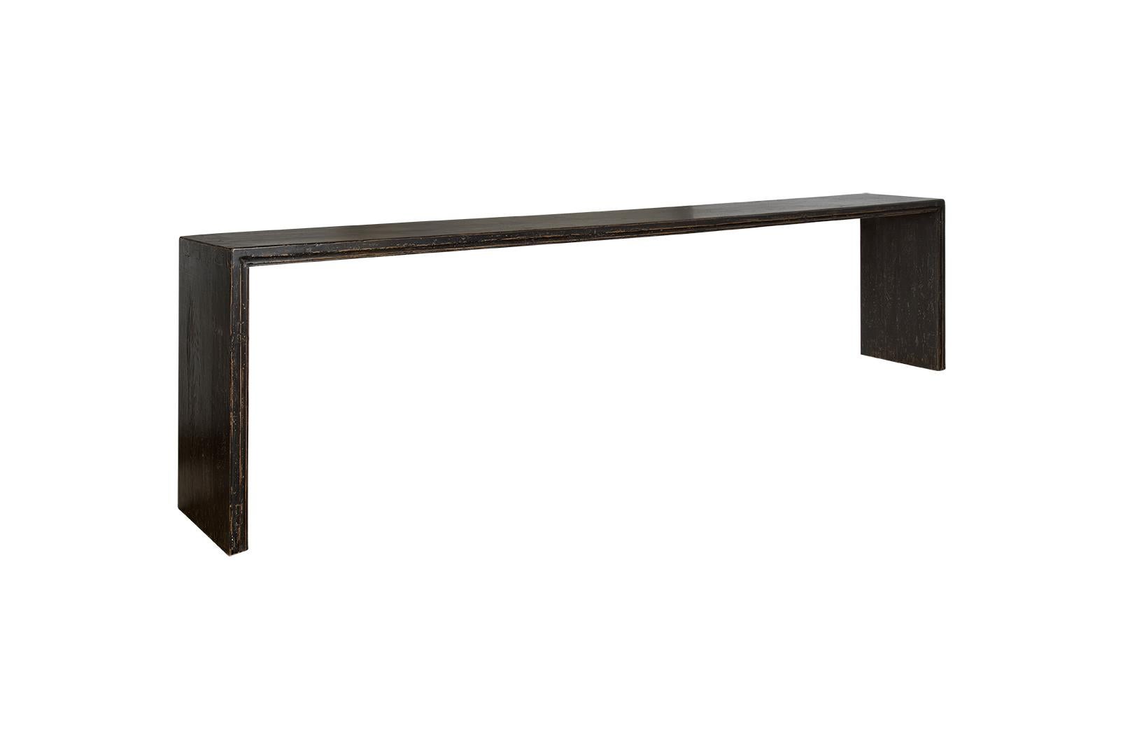 Organic Modern Large Scale Ebonized Elm Altar Table For Sale