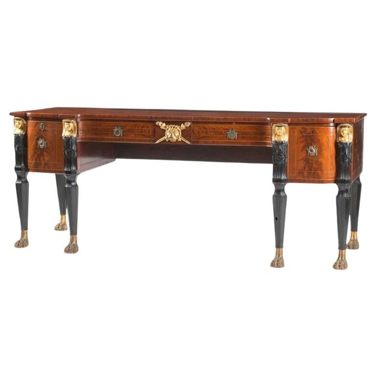 Large Scale English Regency Sideboard Table For Sale