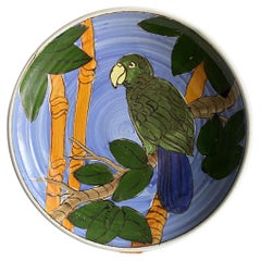 Vintage Large Scale Exotic Bird Ceramic Charger / Plate 