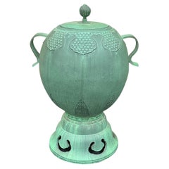 Large Scale Faux Bronze Chinese Style Urn / Garden Statue