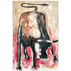 Large Scale Figurative Bull Painting by Sebastian Ciarcia