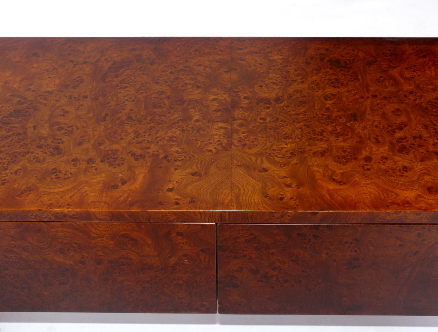 Large Scale Floating Burl Wood Console In Good Condition In Atlanta, GA