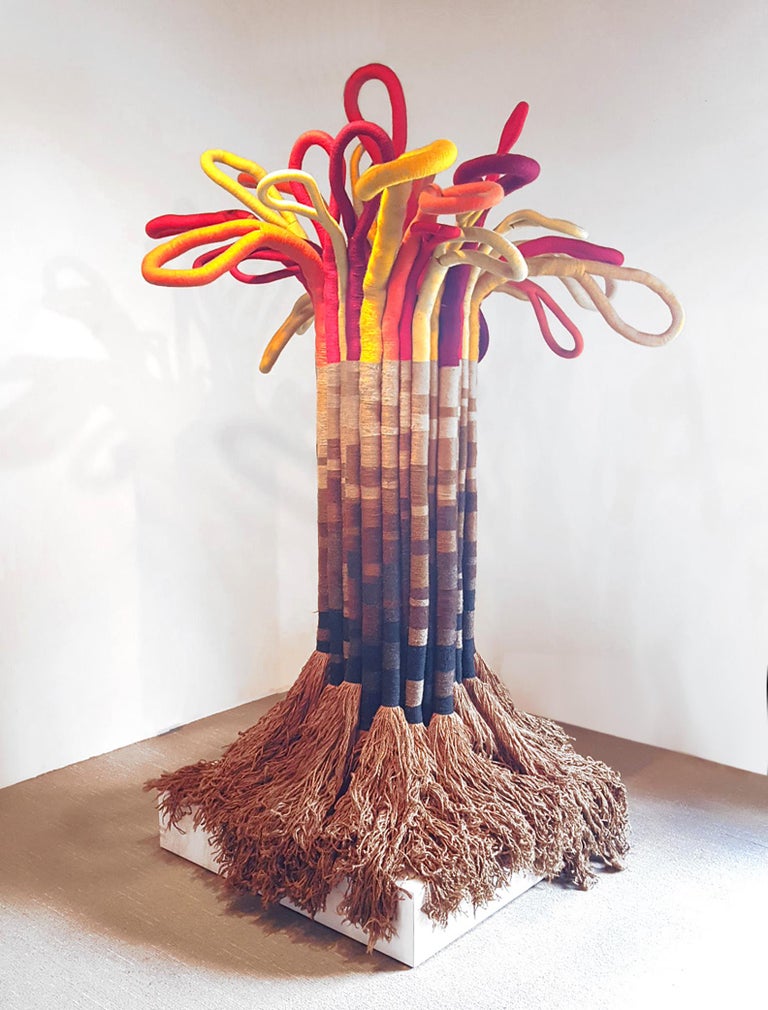 Large Scale Freestanding Fiber Art Sculpture by Jane Knight Titled 'the