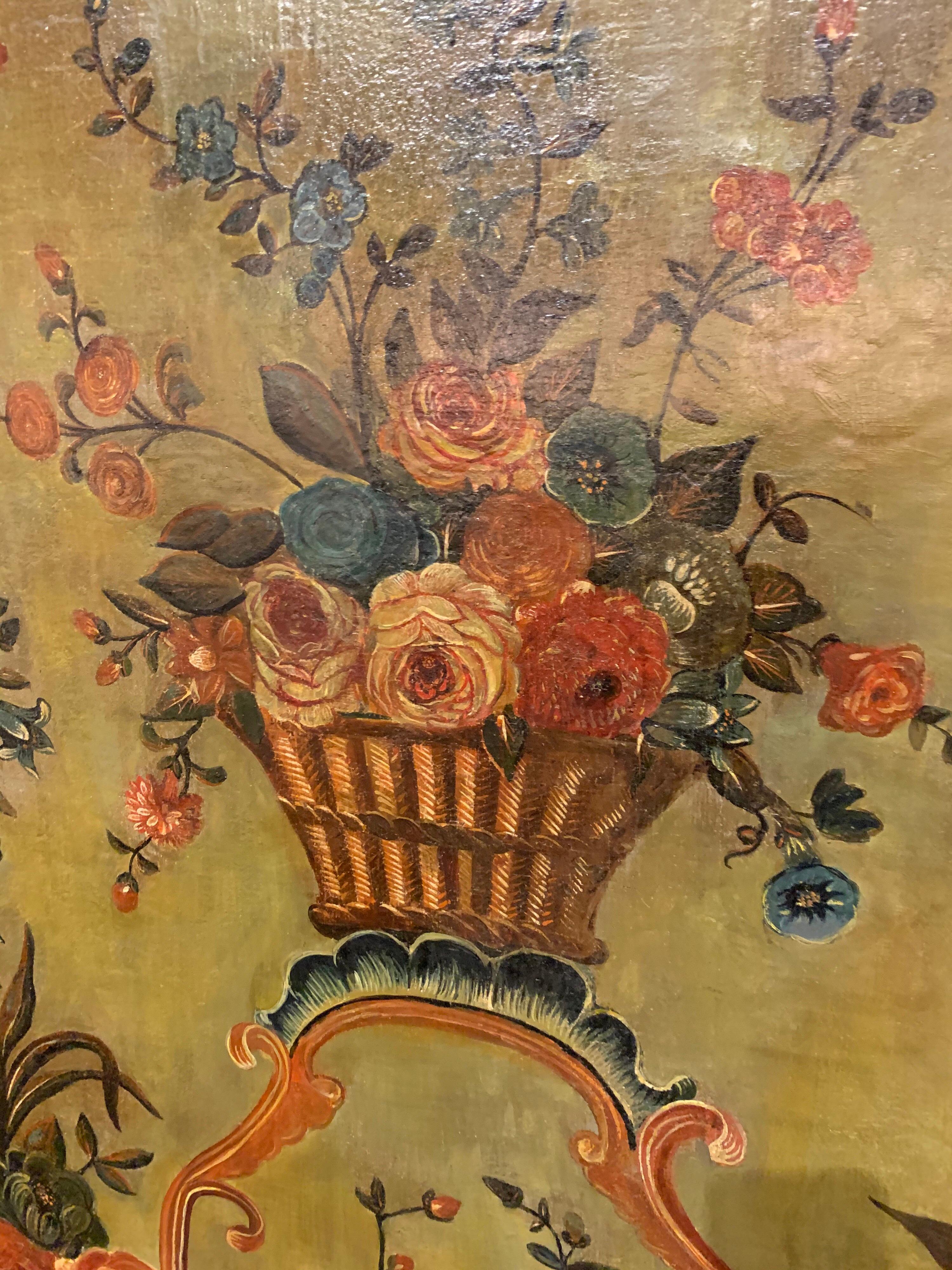 Large Scale French Antique Oil Painting In Good Condition In Dallas, TX