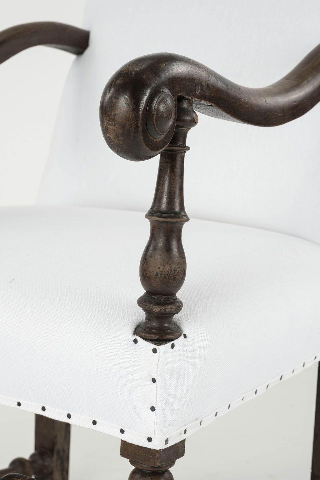 Hand-Carved Large-Scale French Armchair For Sale