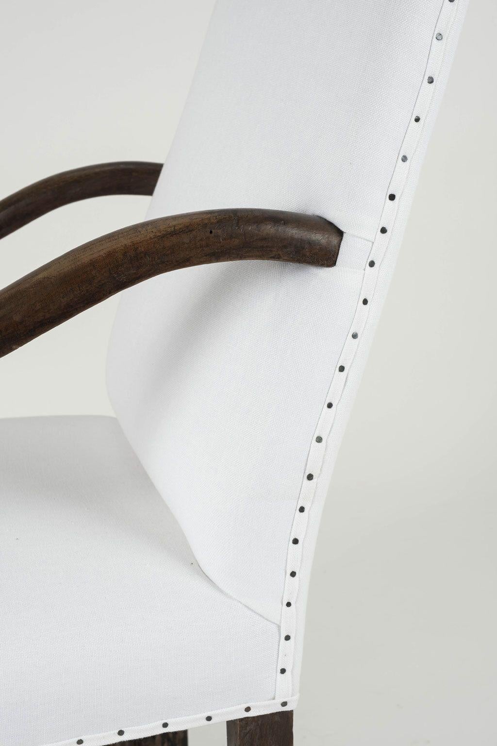 Steel Large-Scale French Armchair For Sale
