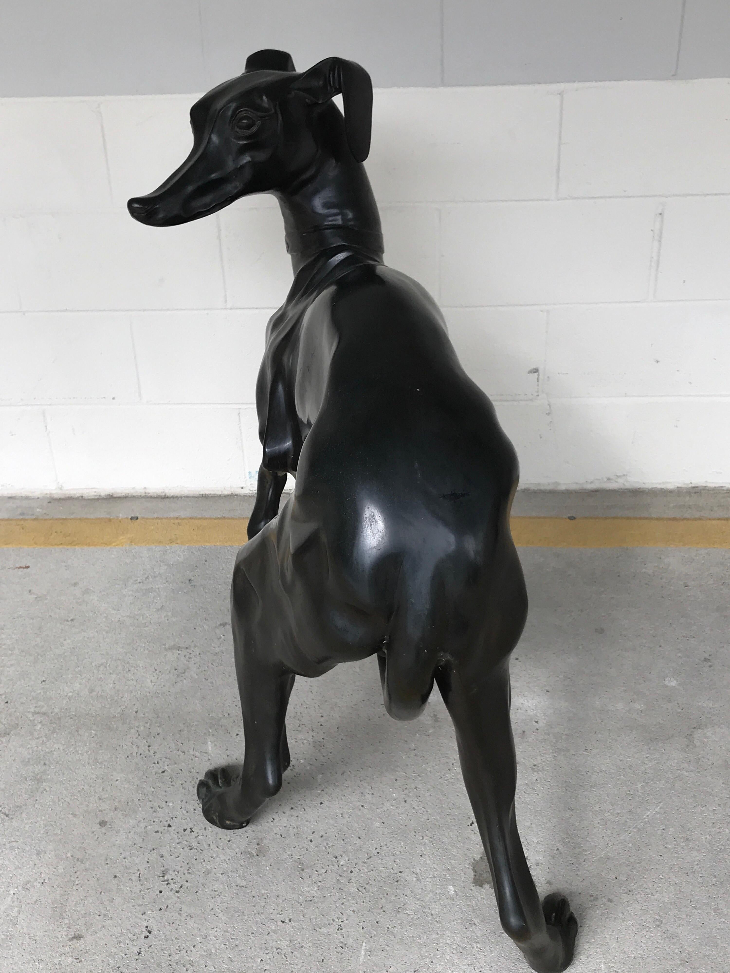 Cast Large-Scale French Bronze Whippet For Sale