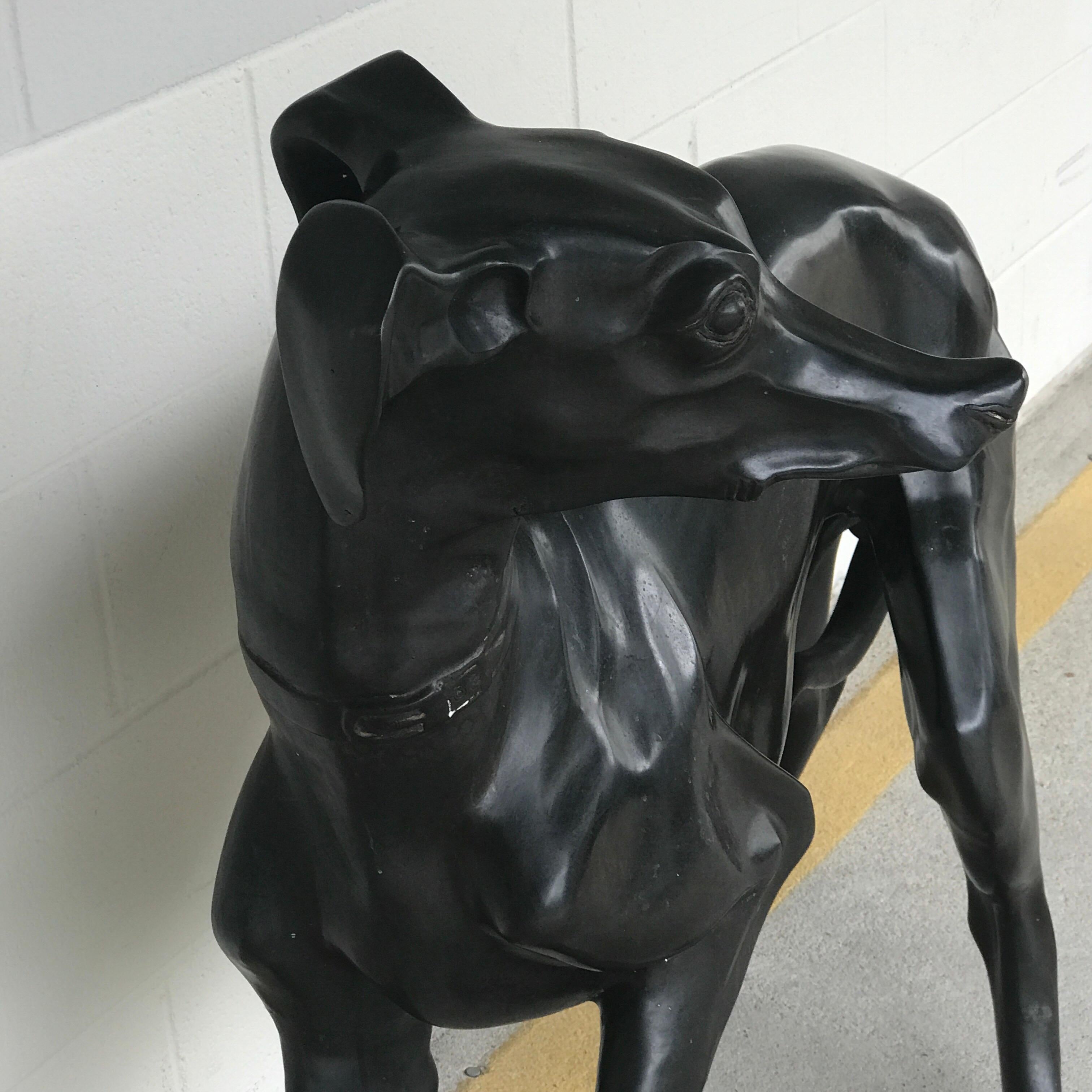 Large-Scale French Bronze Whippet In Good Condition For Sale In Atlanta, GA