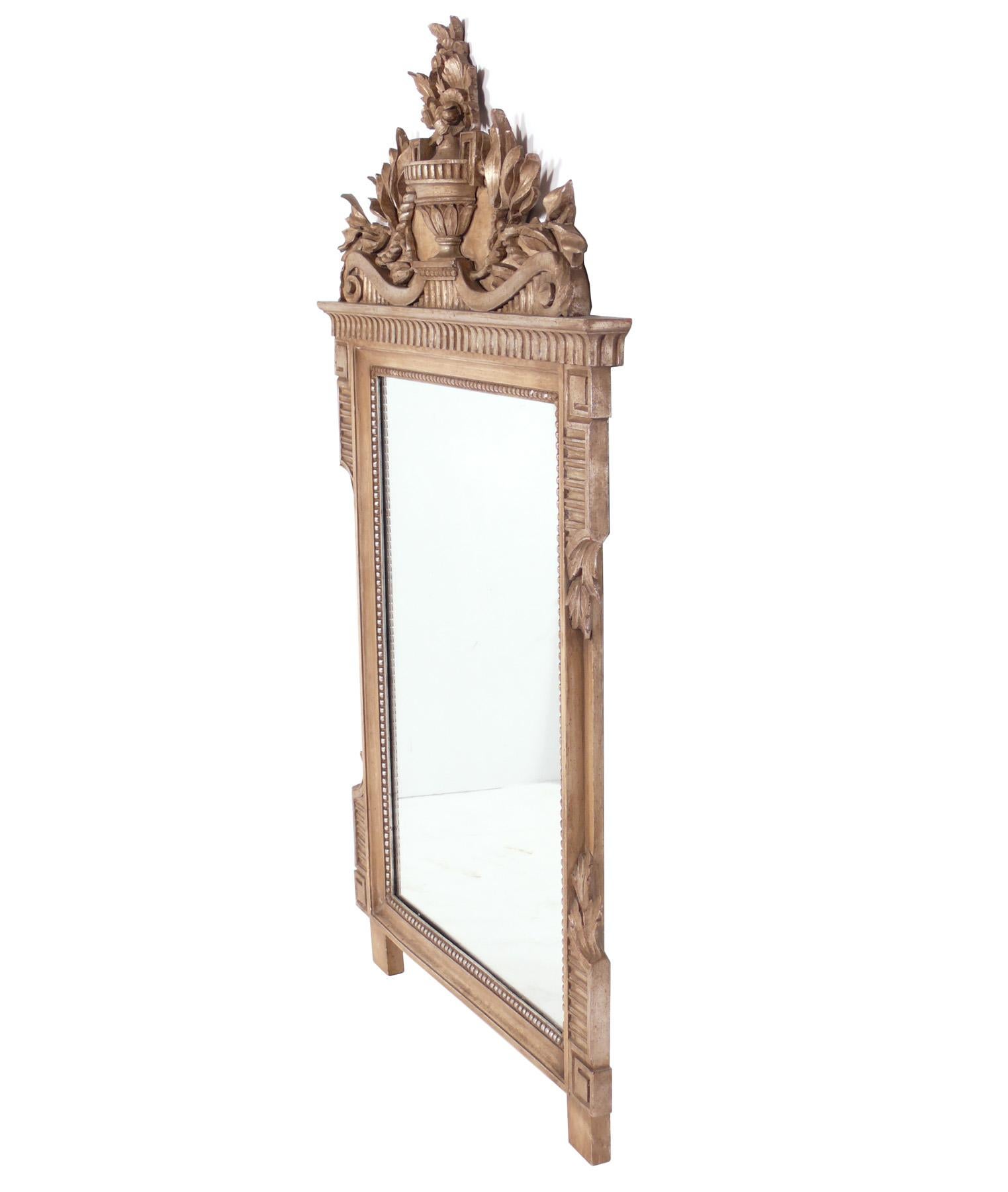 Large Scale French carved mirror, France, at least circa 1960s, possibly much earlier. It measures an impressive 58