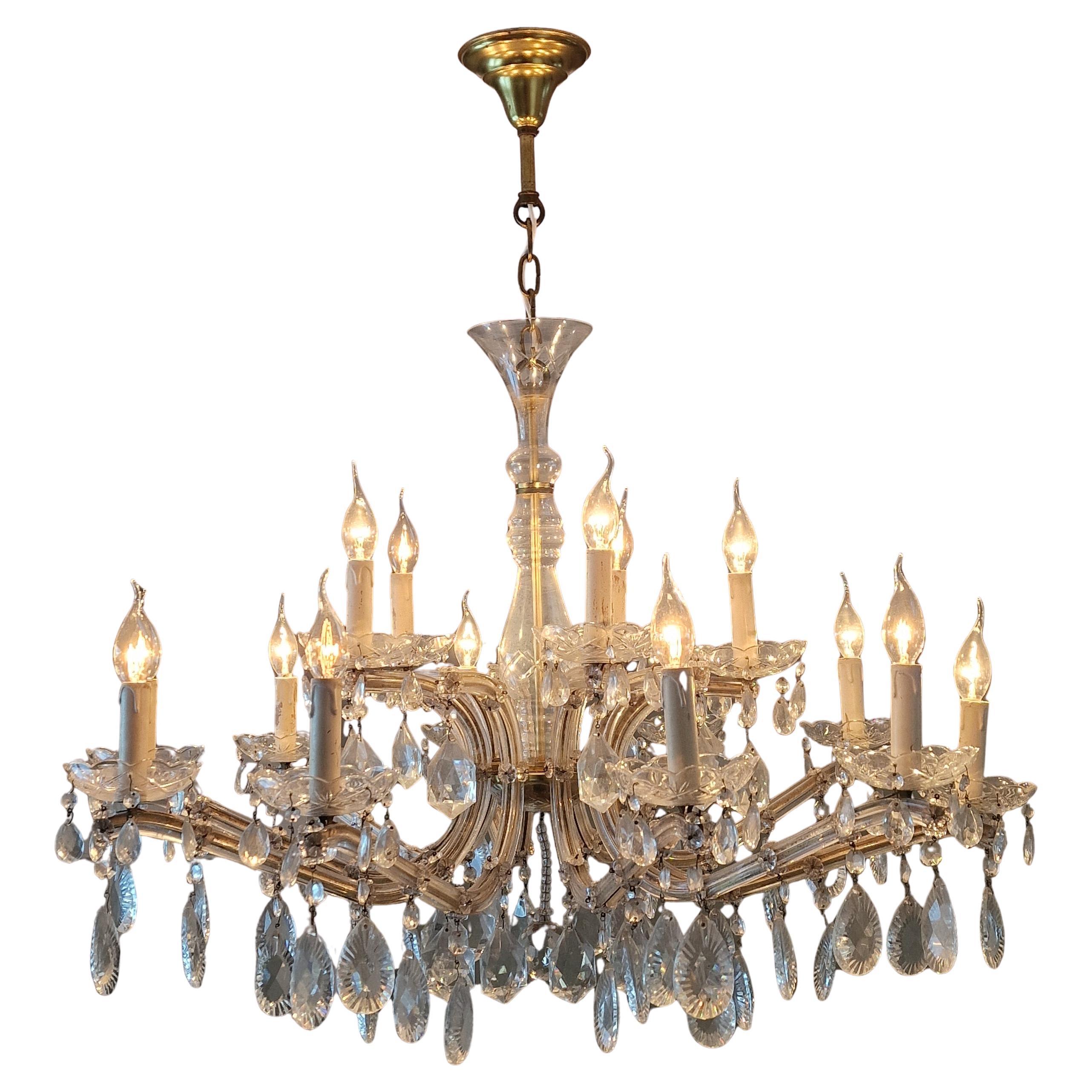 Araña francesa de cristal de gran tamaño con 15 luces en venta