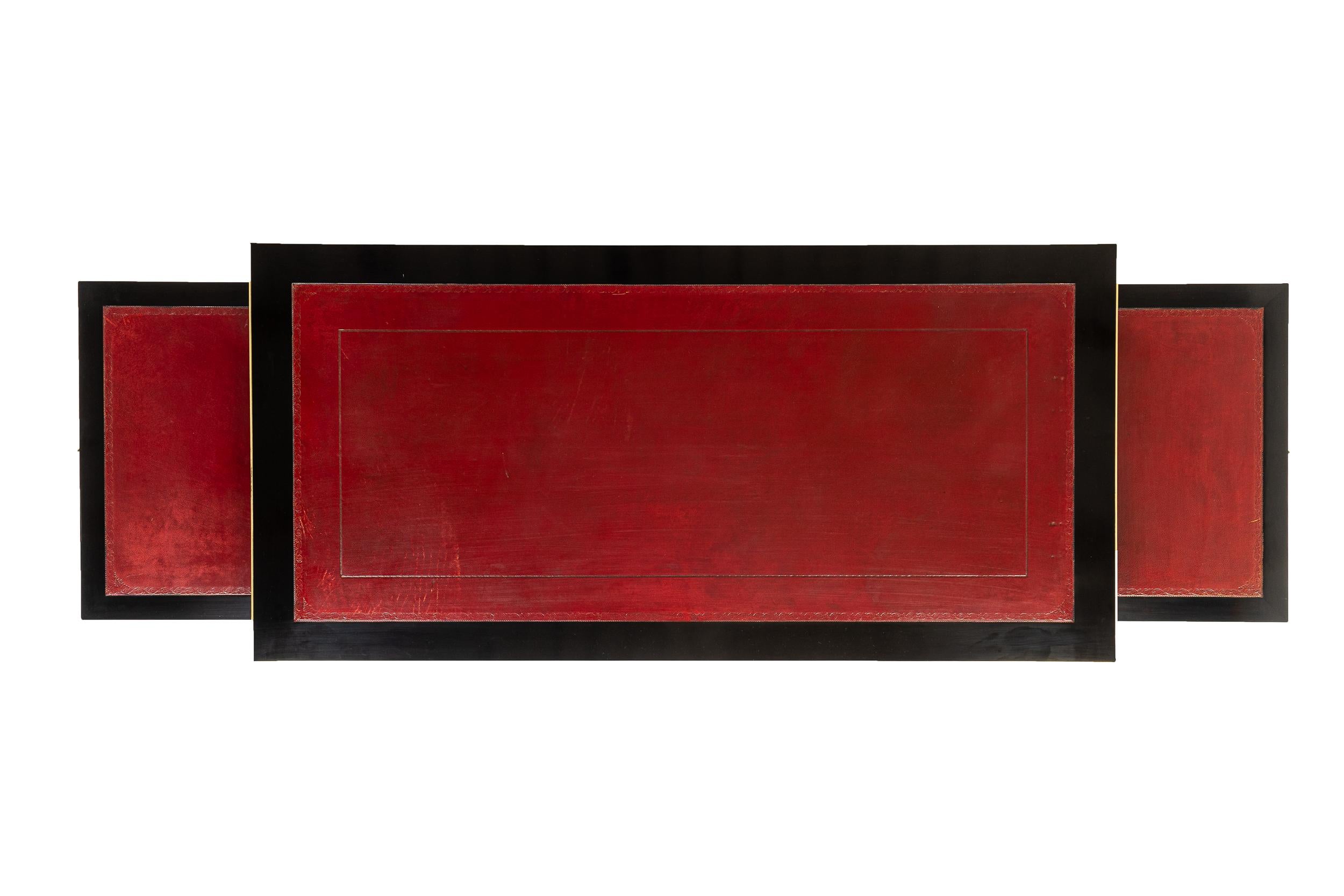 Large Scale French Ebonised Bureau Plat For Sale 3