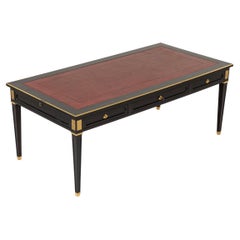 Bureau Plat francés ebonizado de gran tamaño