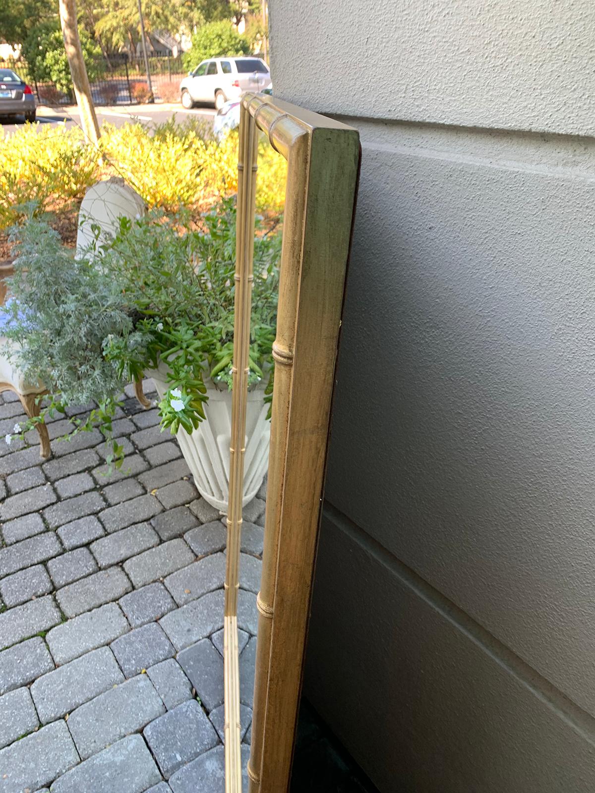 Large Scale French Faux Bamboo Gilded Mirror, circa 1900 3