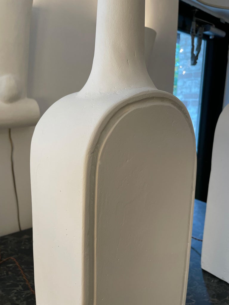 Large Scale Gambone Style Pair of Plaster Lamps For Sale 4