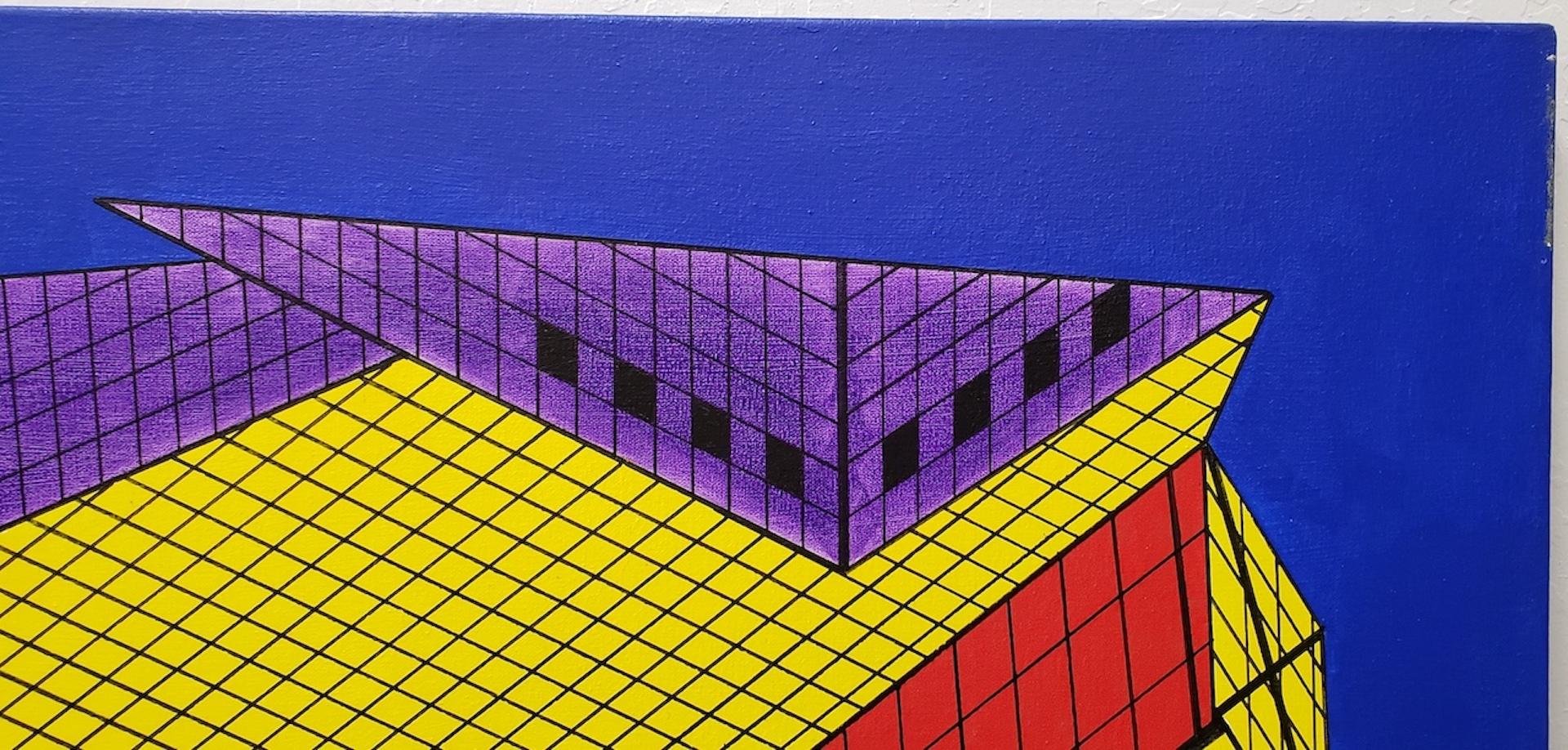 Großformatiges geometrisches abstraktes Gemälde von Dee Brown (Moderne) im Angebot