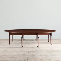 Large Scale George II Mahogany and Brass Strung Drop-Leaf Table