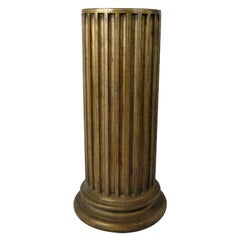 Large Scale Gilt Doric Column Pedestal