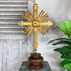 Large Scale Gilt Iron 18th Century Baroque Processional Cross