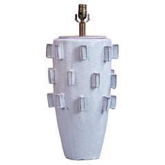 Large-Scale Glazed White “Spiky” Table Lamp