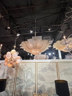 Large Scale Gold "Granola" Glass Flush Mount