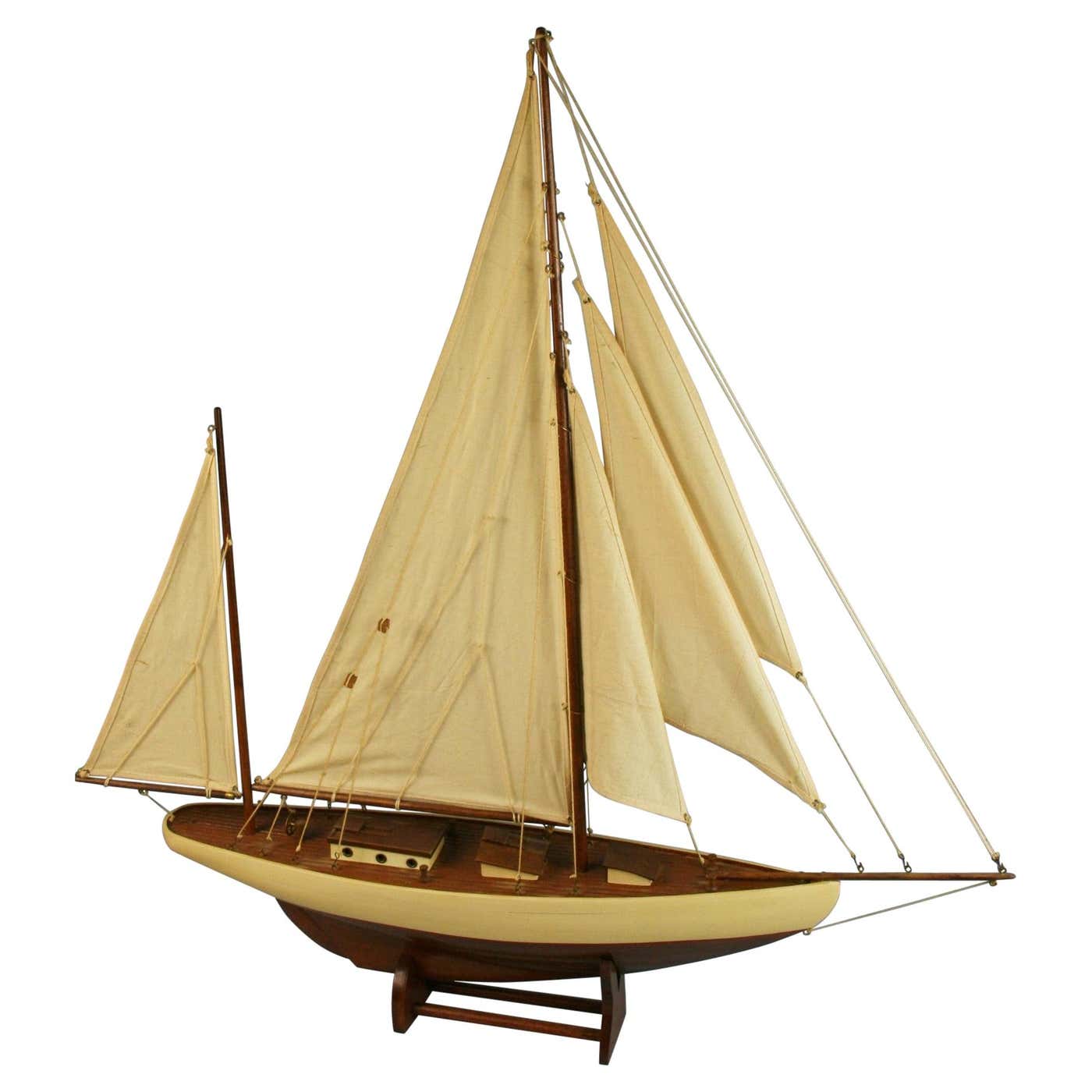 Large Scale Hand Crafted Sail Boat Model For Sale at 1stDibs | large ...