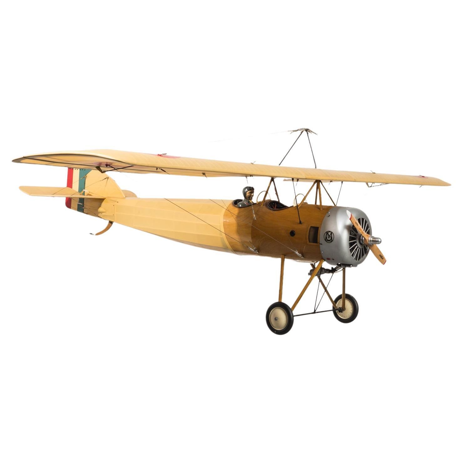 Maquette d'avion de la Première Guerre mondiale à grande échelle, réalisée à la main