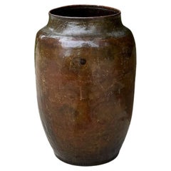 Large Scale Hand-Hammered Copper Vase, Early 20th Century