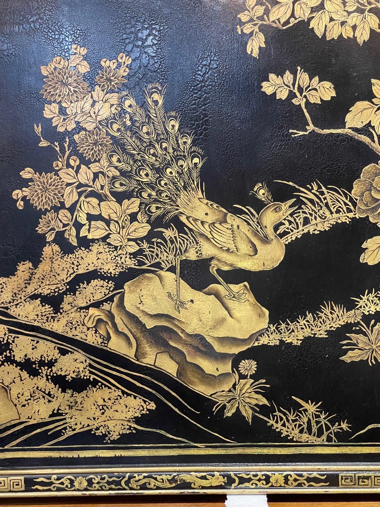 20th Century Large Scale Hand Painted Chinoiserie Panel