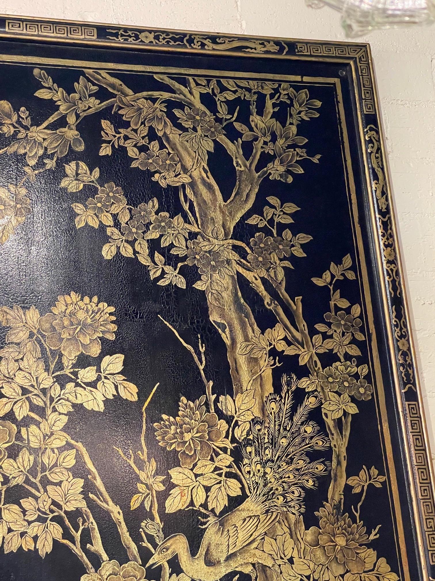 Large Scale Hand Painted Chinoiserie Panel 1