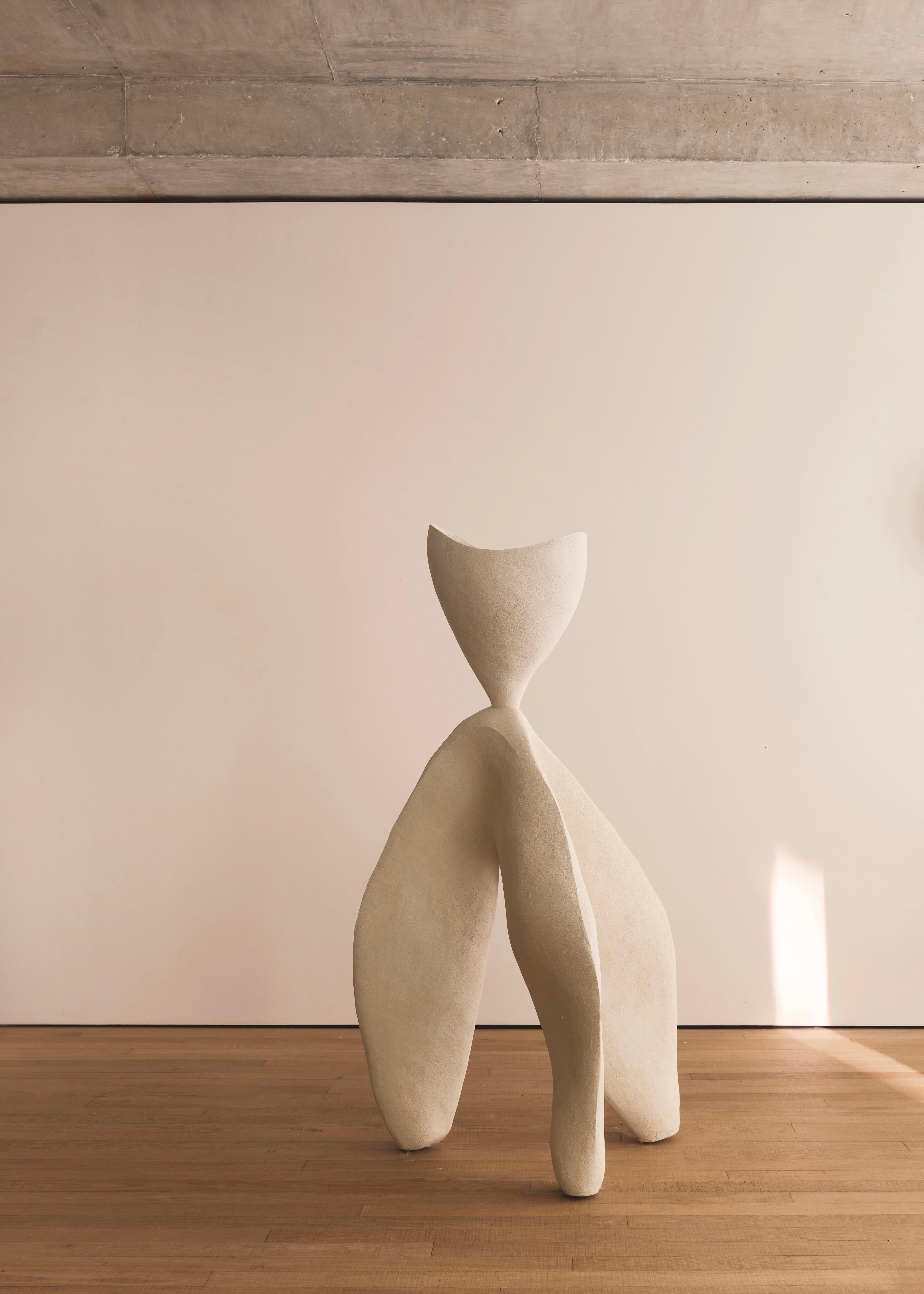Organic Modern Large-scale Sculptural Ceramic Tripod Floor Lamp For Sale