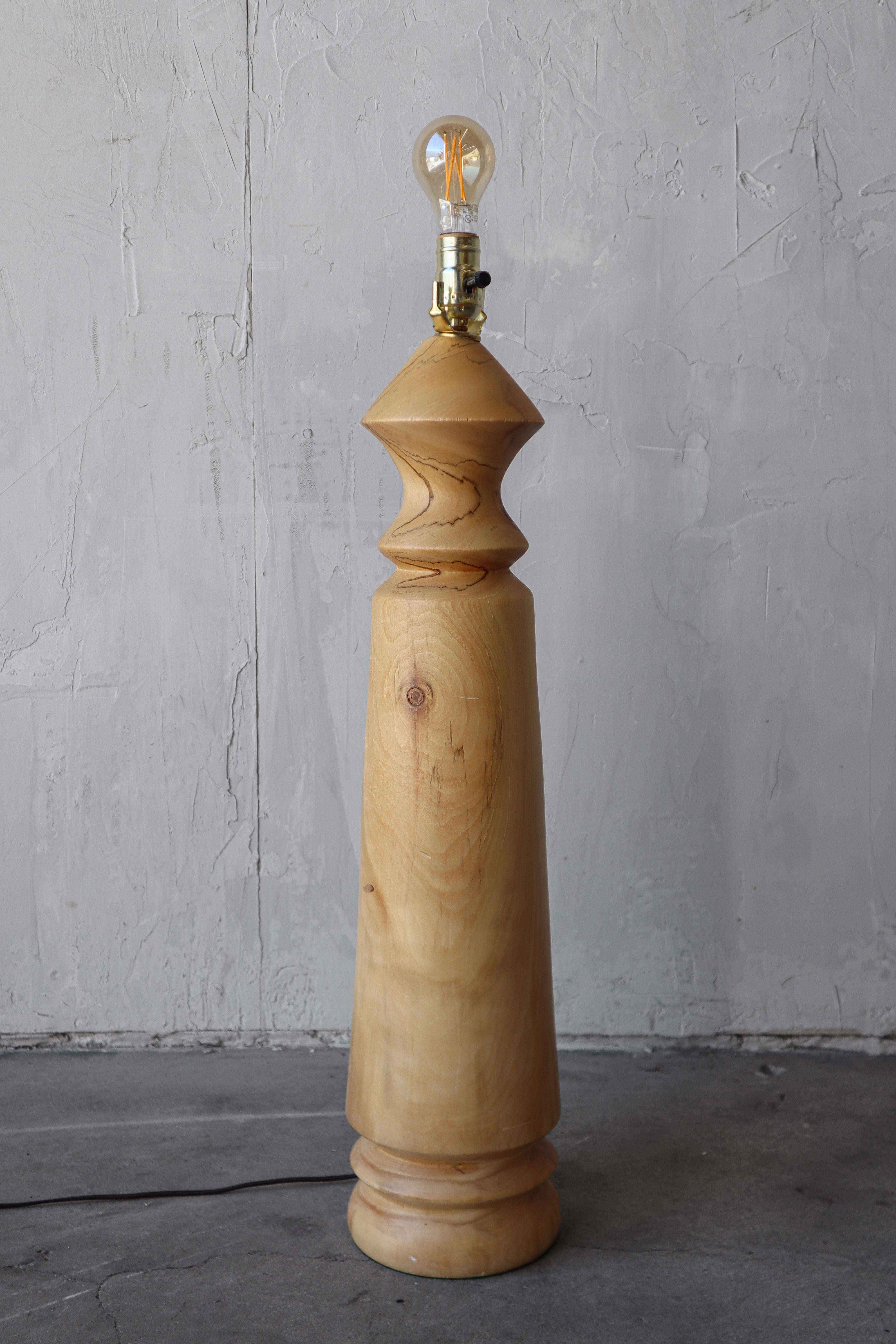 American Craftsman Large Scale Hand Turned Craftsman Table Lamp For Sale