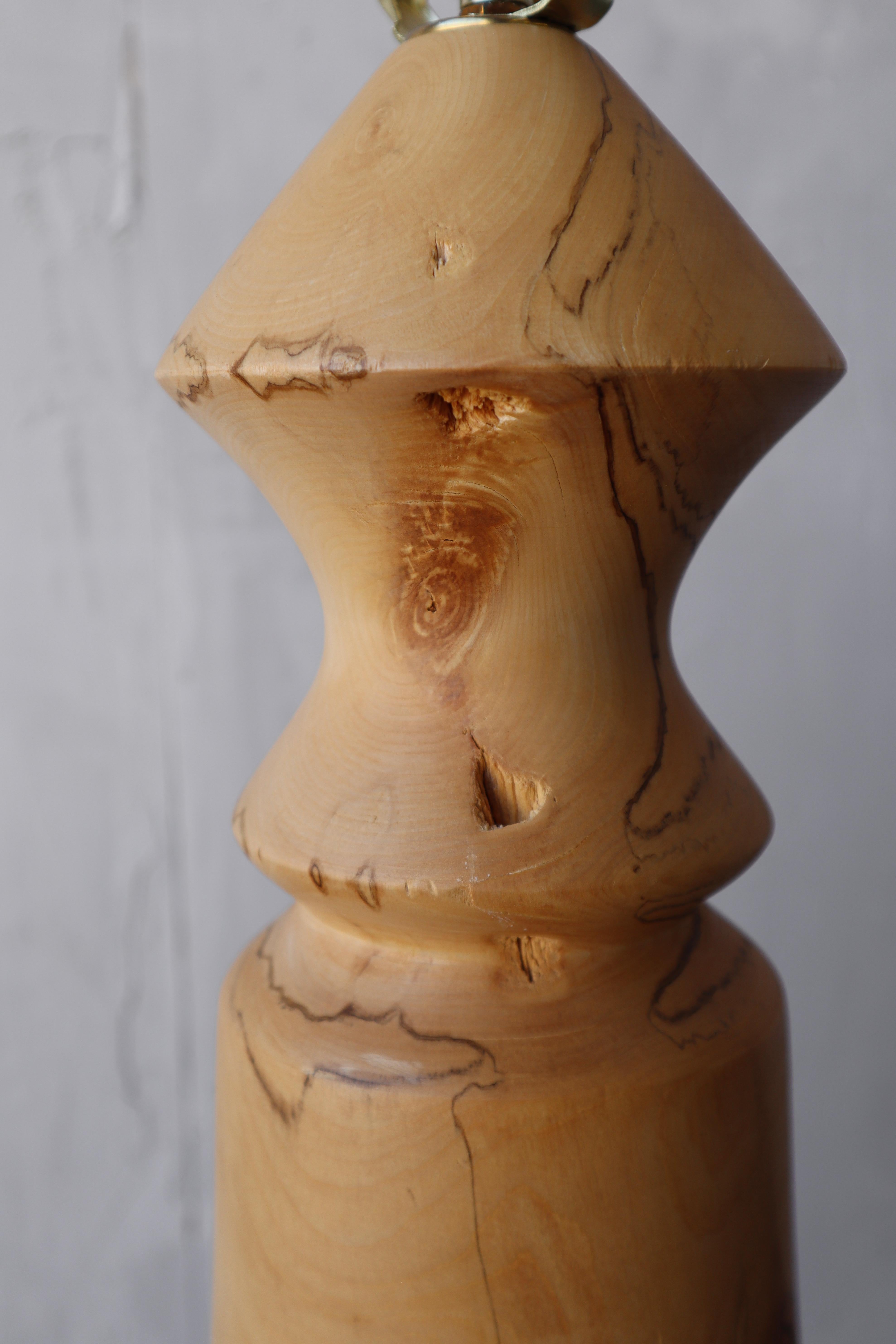 Large Scale Hand Turned Craftsman Table Lamp In Good Condition For Sale In Las Vegas, NV