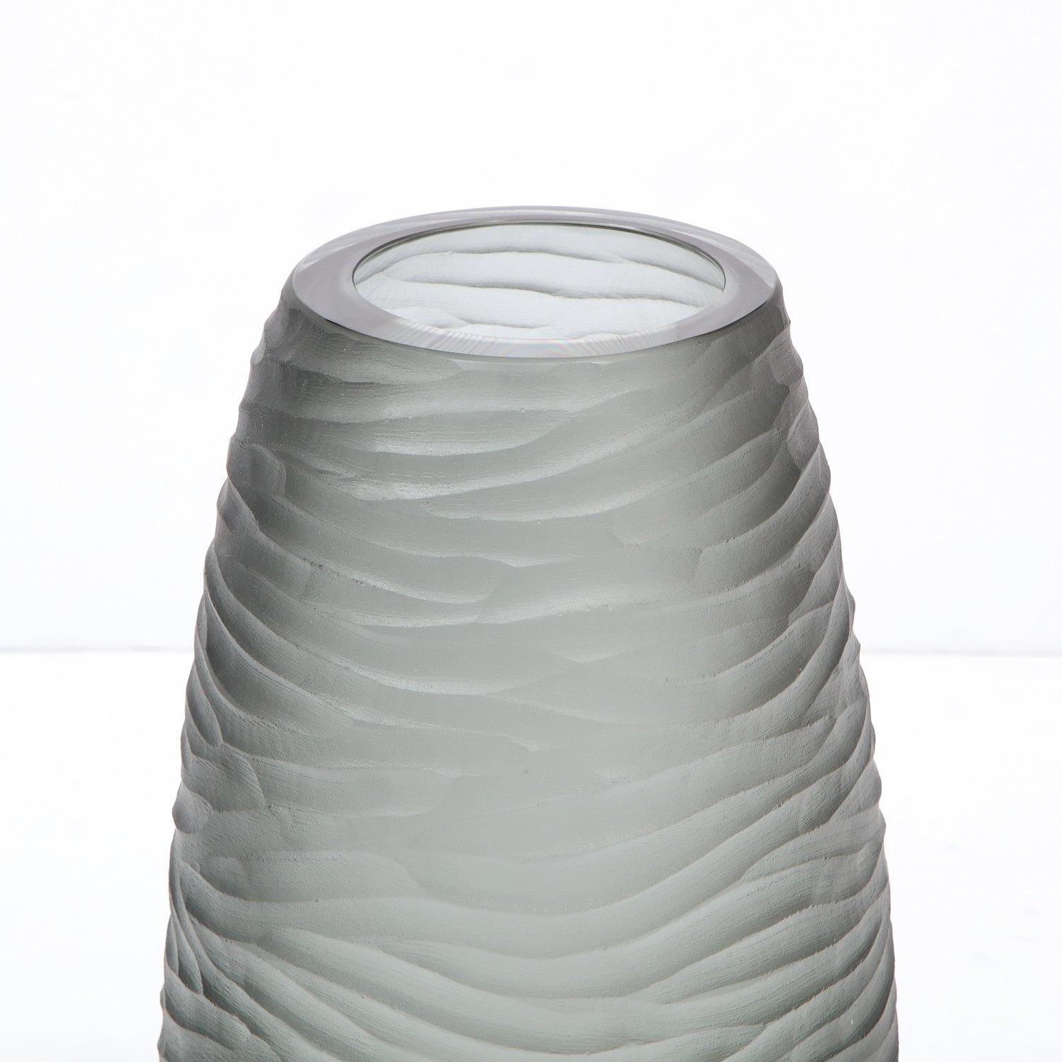 Large Scale Handblown Murano Frosted & Textured Graphite Vase For Sale 2