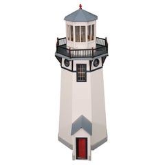 Large Scale Handmade Folk Art Nautical Lighthouse Miniature Model