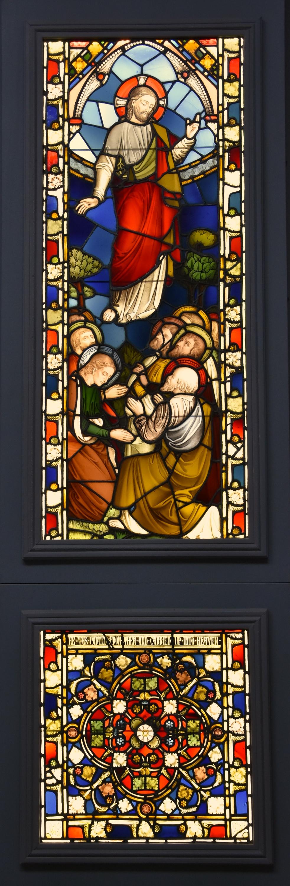 Large Scale Highly Decorative 19th Century and Earlier Stained Glass Triptych For Sale 7