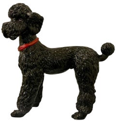 Large Scale Hollywood Regency Italian Black Poodle Dog