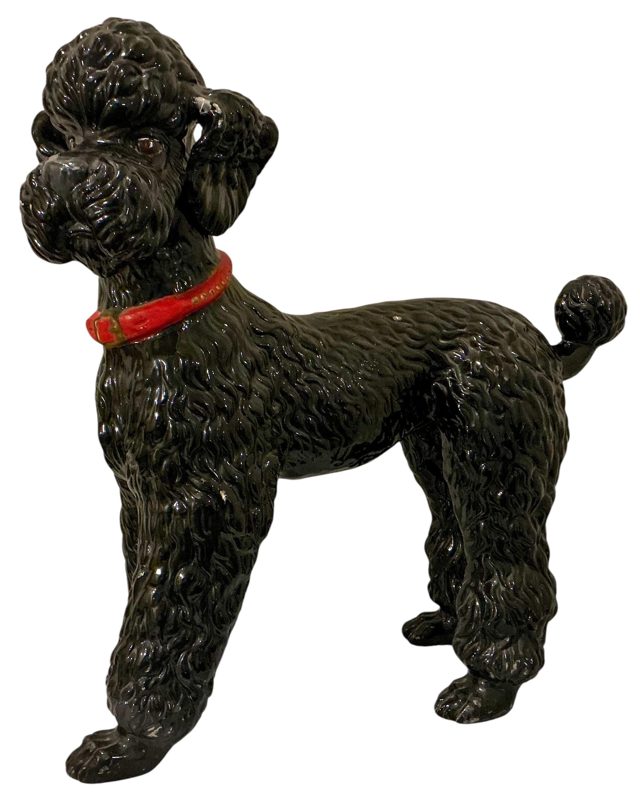 Large Scale Hollywood Regency Italian Black Poodle Dog For Sale 2