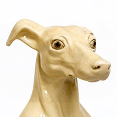 Large Scale Hollywood Regency Seated Greyhound Dog Figurine Att. To Marwal