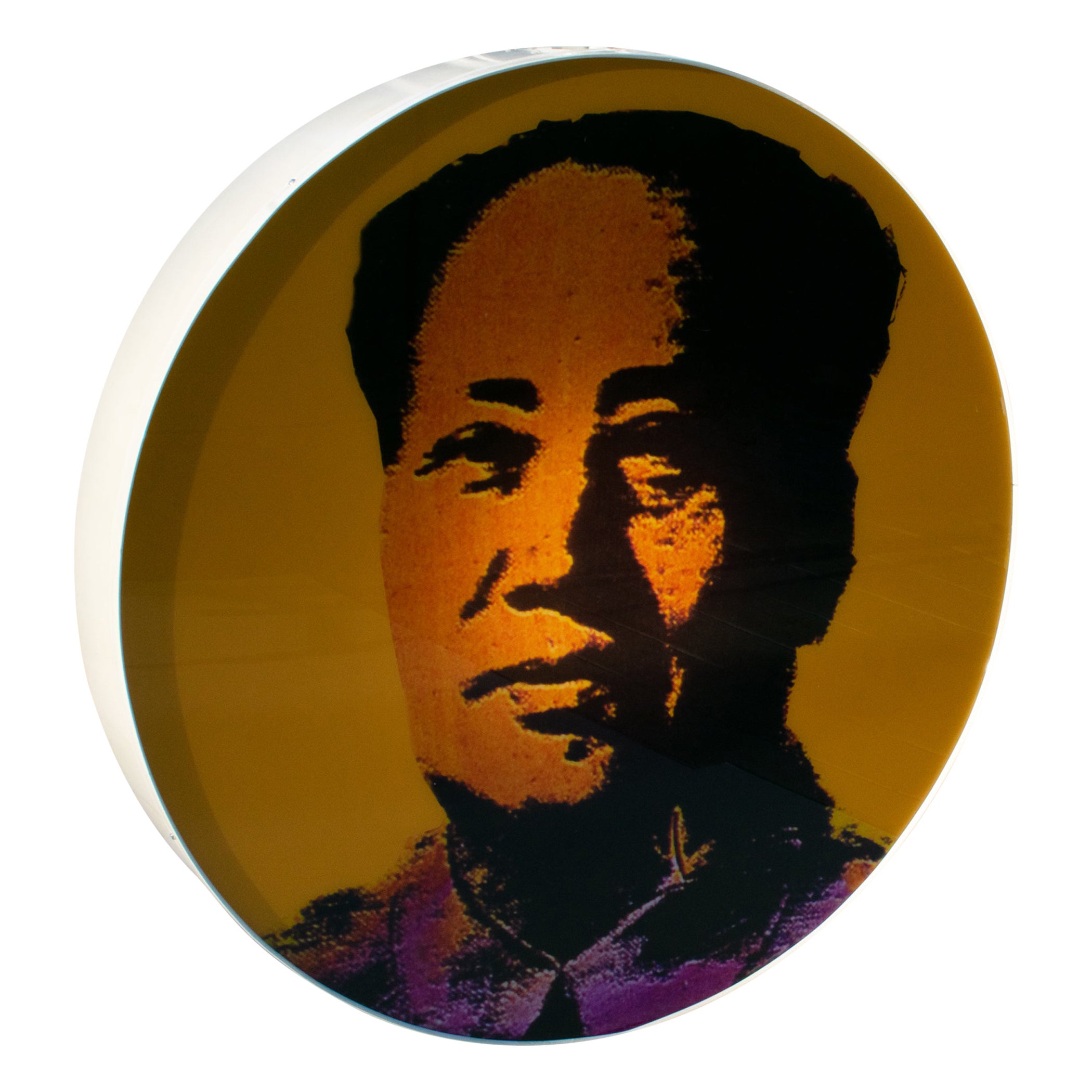 Large-Scale Illuminated Pop Art Lightbox with Mao Zedong Print, circa 1970 For Sale