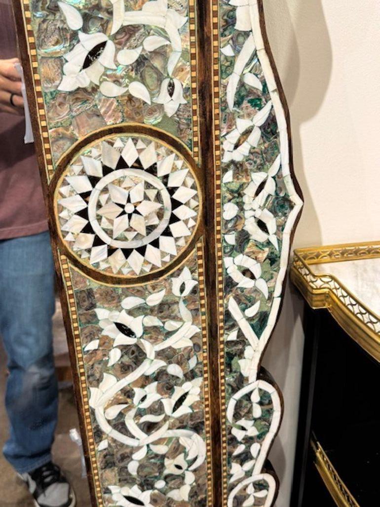Mother-of-Pearl Large Scale Inlaid Mother of Pearl Floor Mirror from Syria