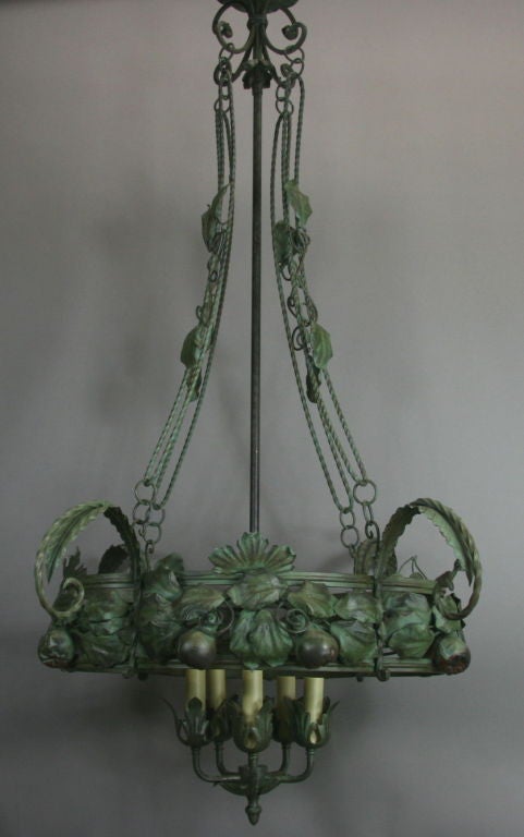 Mid-20th Century Large Scale Italian Handmade Chandelier For Sale