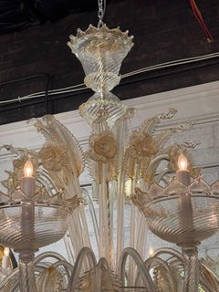 Large Scale Italian Murano Glass Venetian Style Chandelier