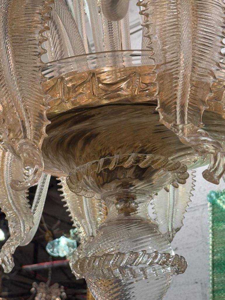 Contemporary Large Scale Italian Murano Glass Venetian Style Chandelier For Sale