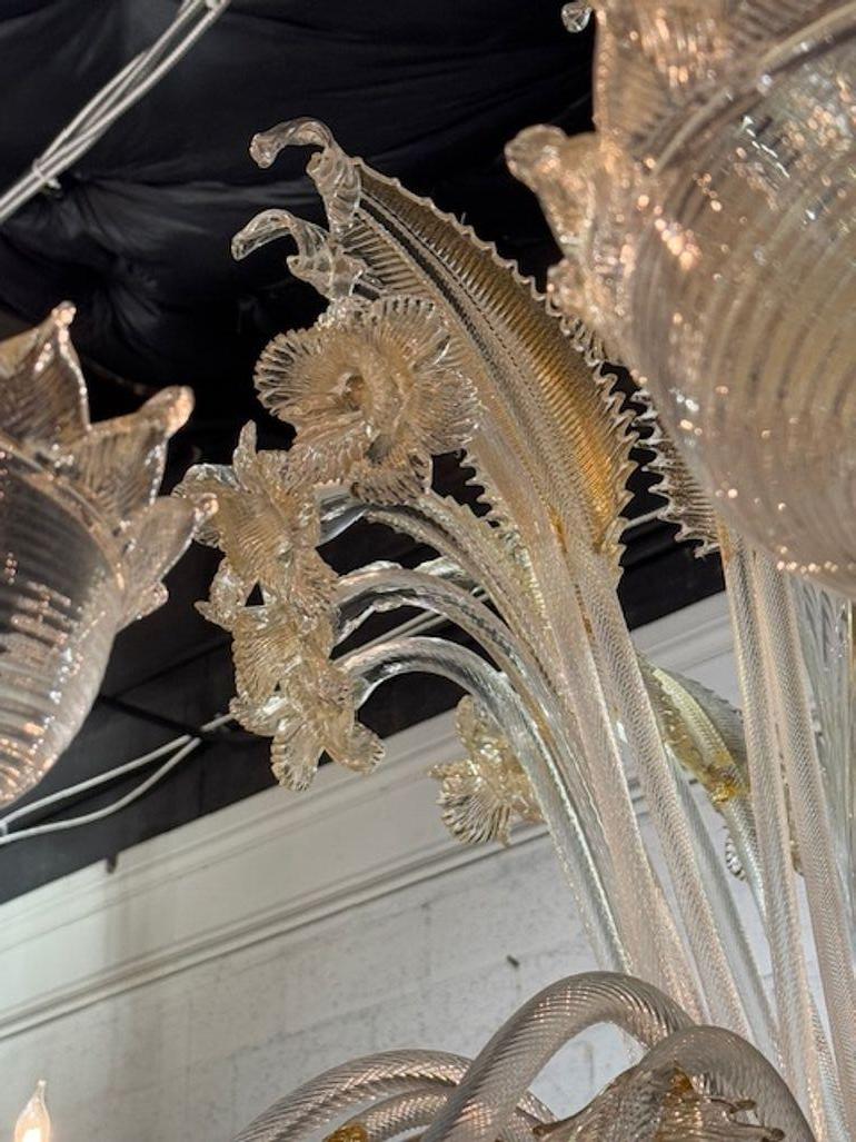 Large Scale Italian Murano Glass Venetian Style Chandelier For Sale 2