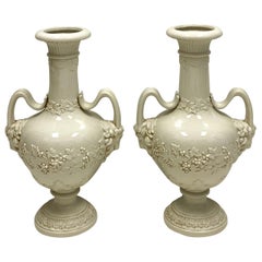 Large Scale Italian Neoclassical Style Urns or Vases with Ram’s Heads, a Pair