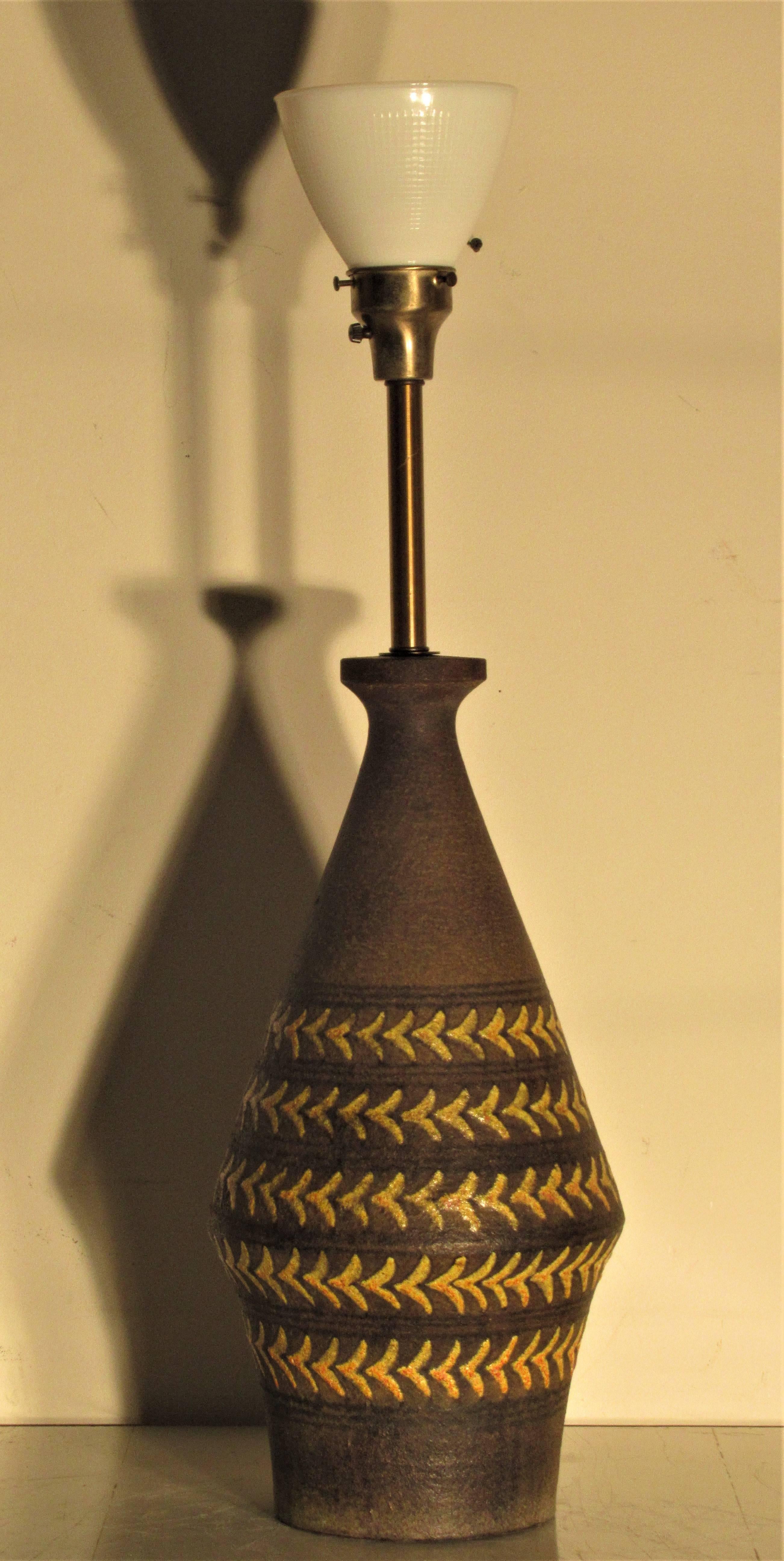 Large Stoneware Lamp by Aldo Londi for Bitossi 3