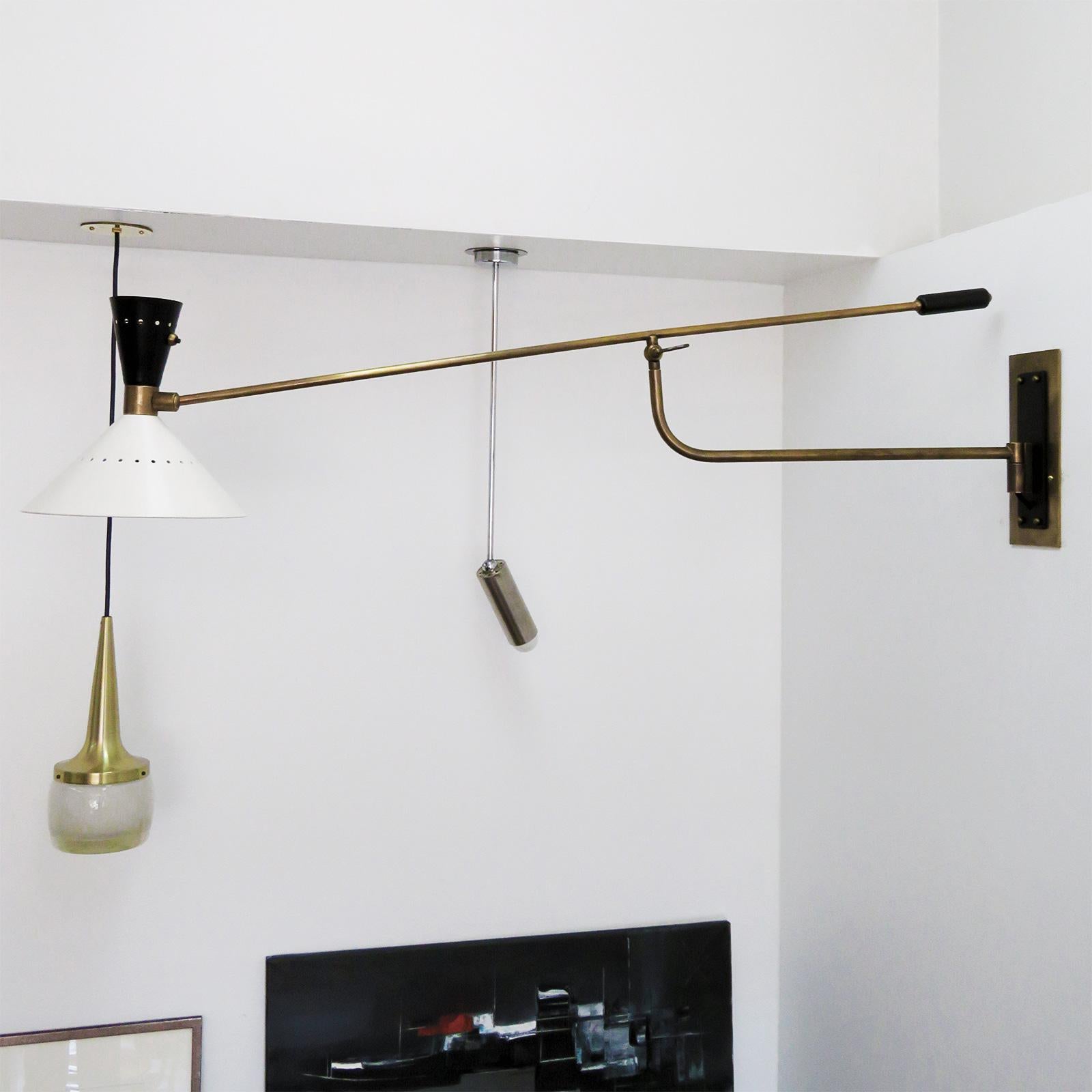 Enameled Large Scale Italian Swing Wall Light