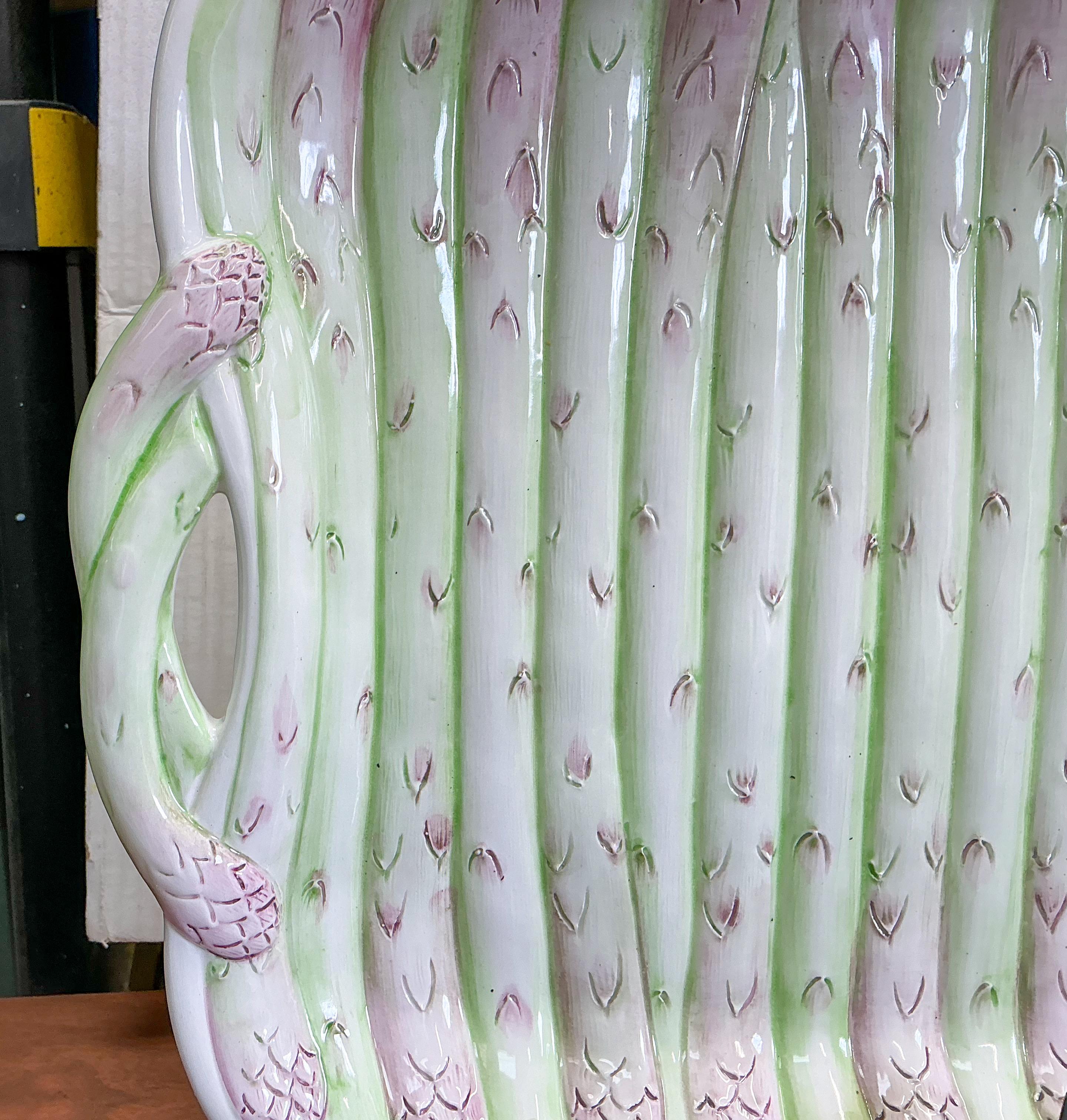 Large Scale Italian Victorian Style Asparagus Form Serving Platter - 24.5” For Sale 1