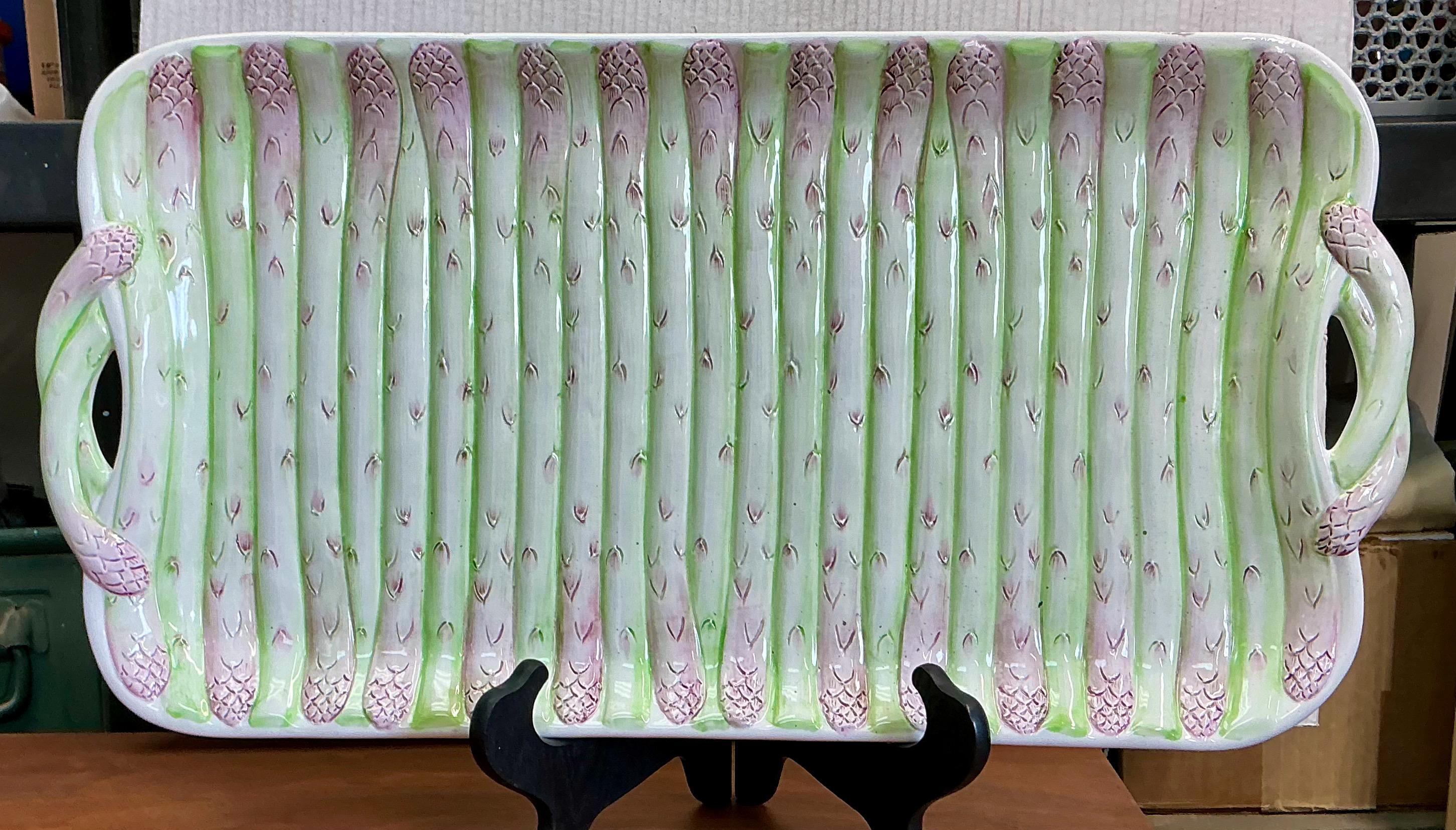 Large Scale Italian Victorian Style Asparagus Form Serving Platter - 24.5” For Sale 2